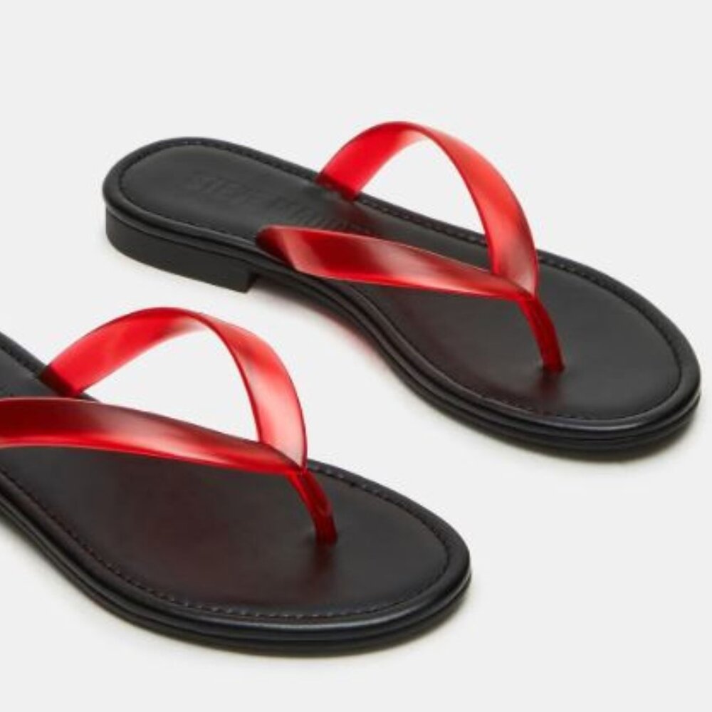 Steve Madden Black Sandals with Red Straps